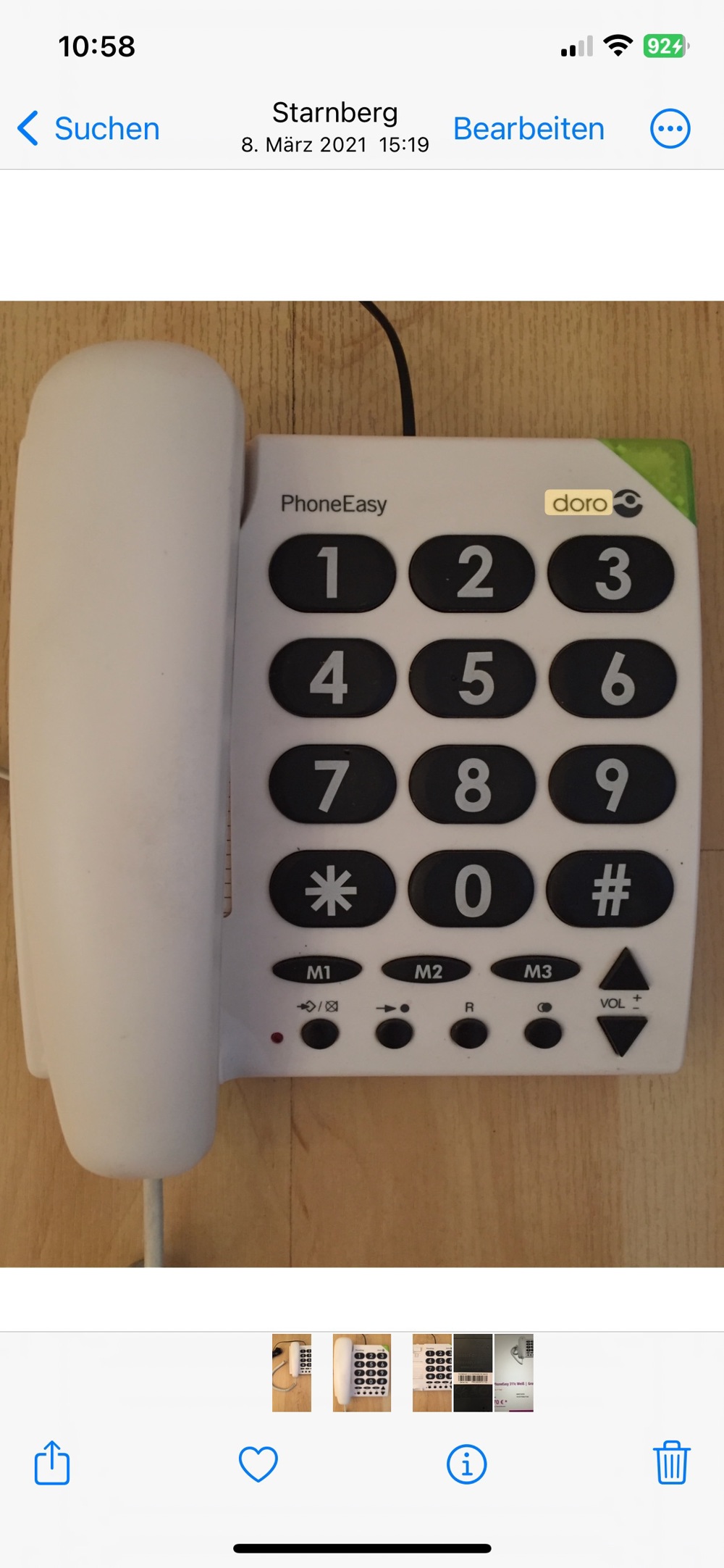 Doro PhoneEasy 311C weiß Grosstasten Telefon