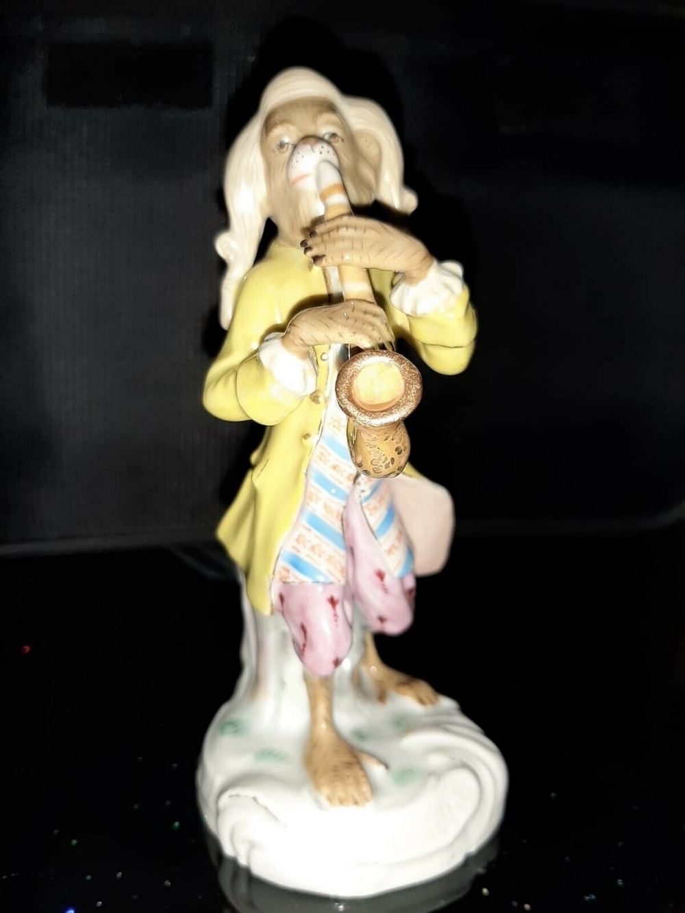 Meissen Figur aus der Affenkapelle, Affe als Saxophonist, 1.Wahl,TOP!