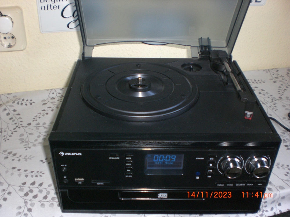 DAB FM Radio Stereoanlage Bluetooth Plattenspieler CD MP3 Player Kassette