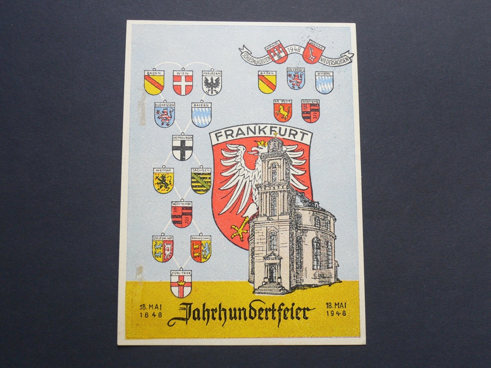 Briefmarken: DP 1948  Postkarte Frankfurt a. M. Paulskirche