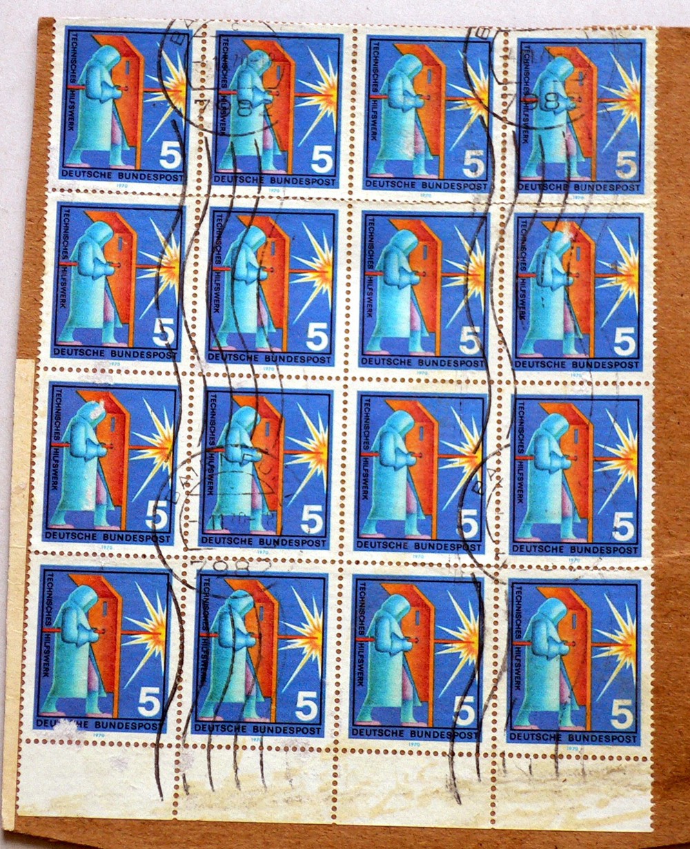 Briefmarken: BRD 1970  Mi.Nr. 629  auf Paketabschnitt 
