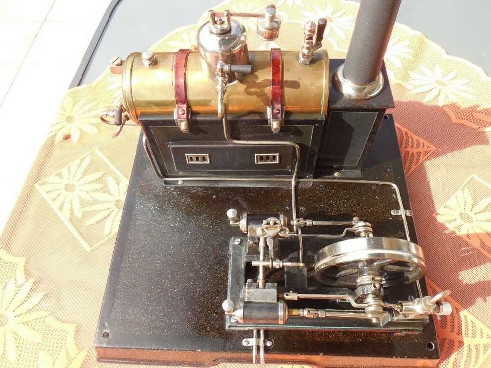 Doppelzylinder Märklin Dampfmaschine 41607 von 1909 mit original HOLZKISTE
