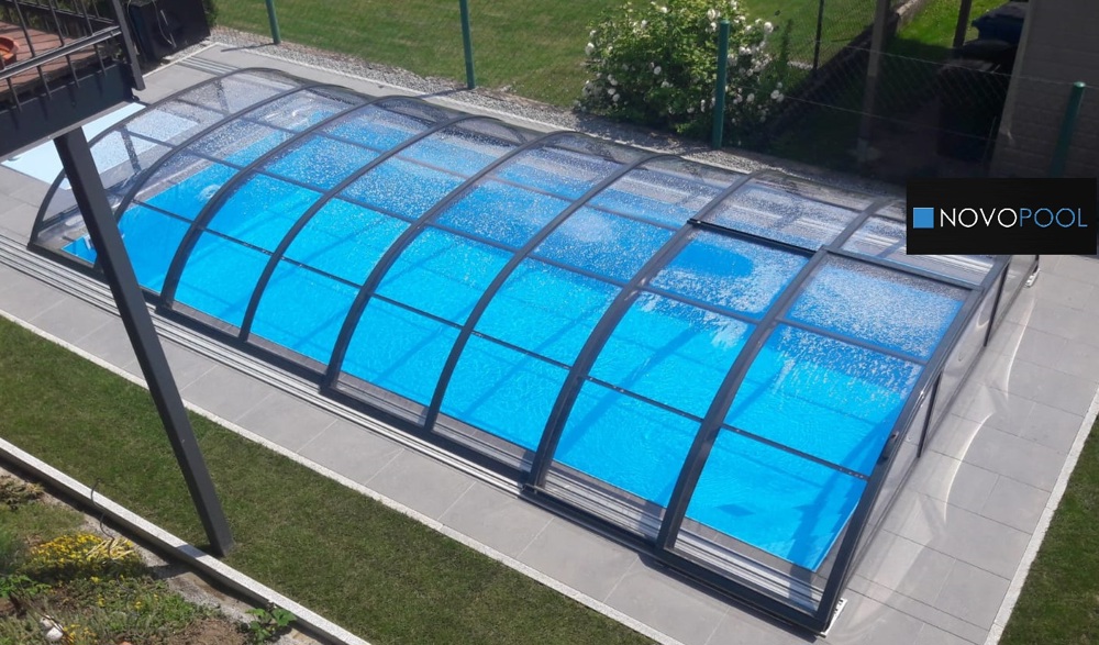Pool Überdachung SMART 6,55x3,00x80 Schiebehalle Winterschlussverkauf