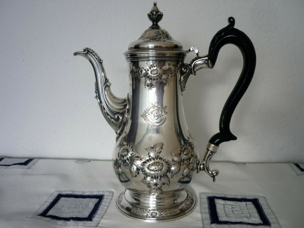 RAR Antik .925 Kanne, Kaffee-Kanne, England, London 1761