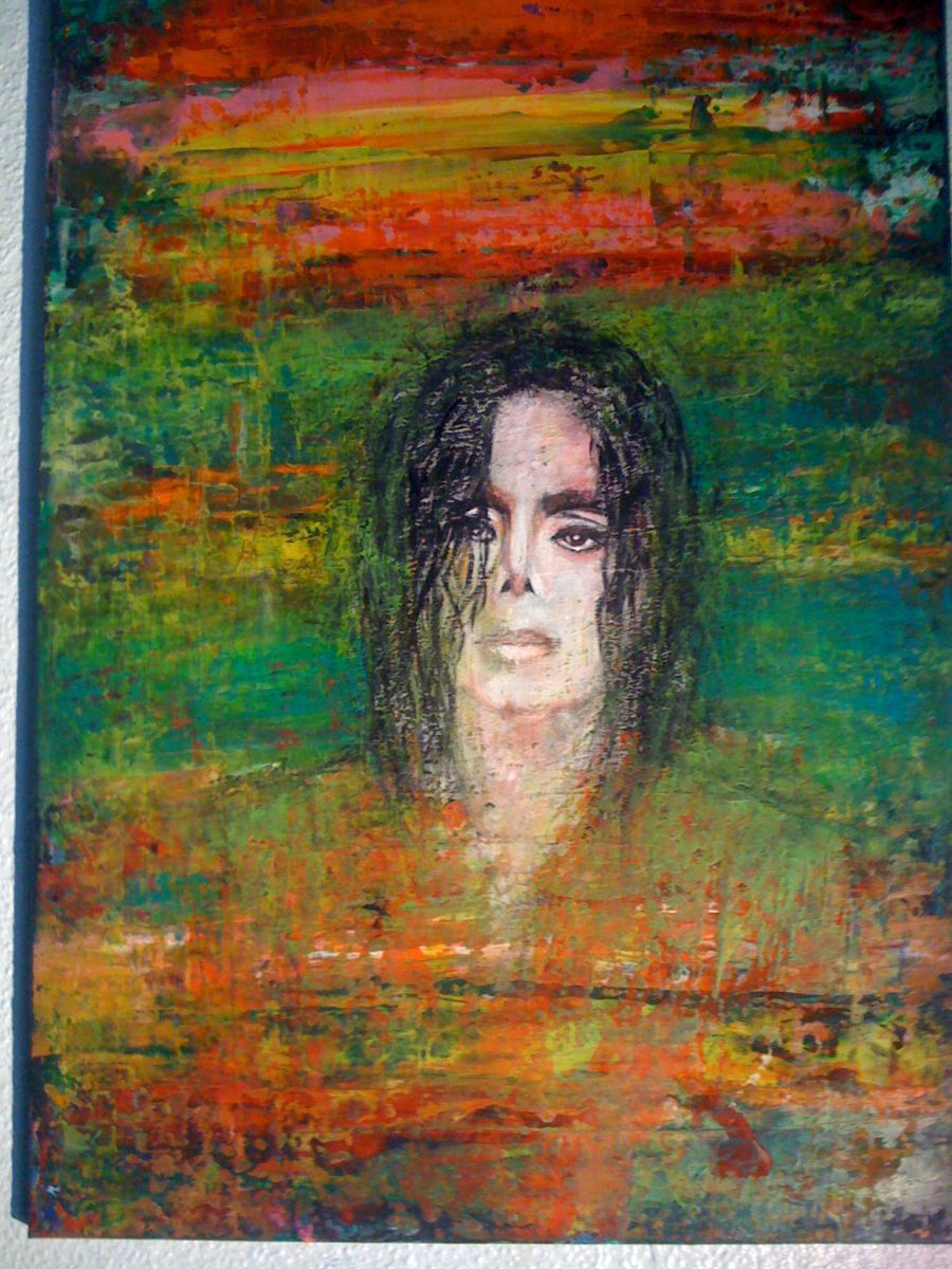 Acrylgemälde Abstrakt auf Leinwand Unikat Org. 50x70 M.Jackson VHS