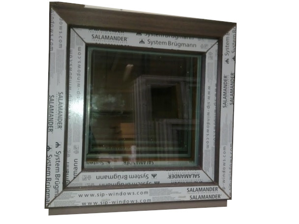 Kunststofffenster Fenster, neu auf Lager 60x60 cm (bxh) Mooreiche