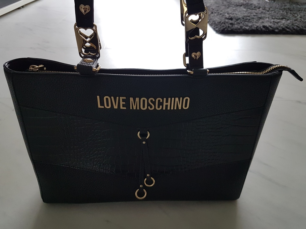 Damen (Echt) Leder Tasche Love Moschino schwarz !