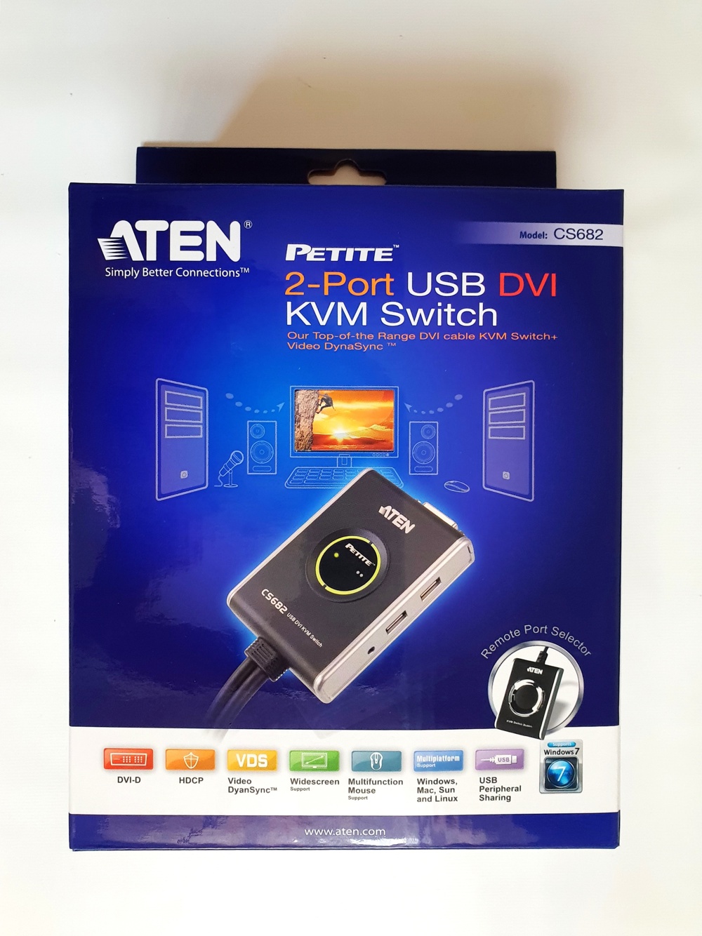 ATEN PETITE 2-Port USB DVI KVM Switch Monitorumschalter