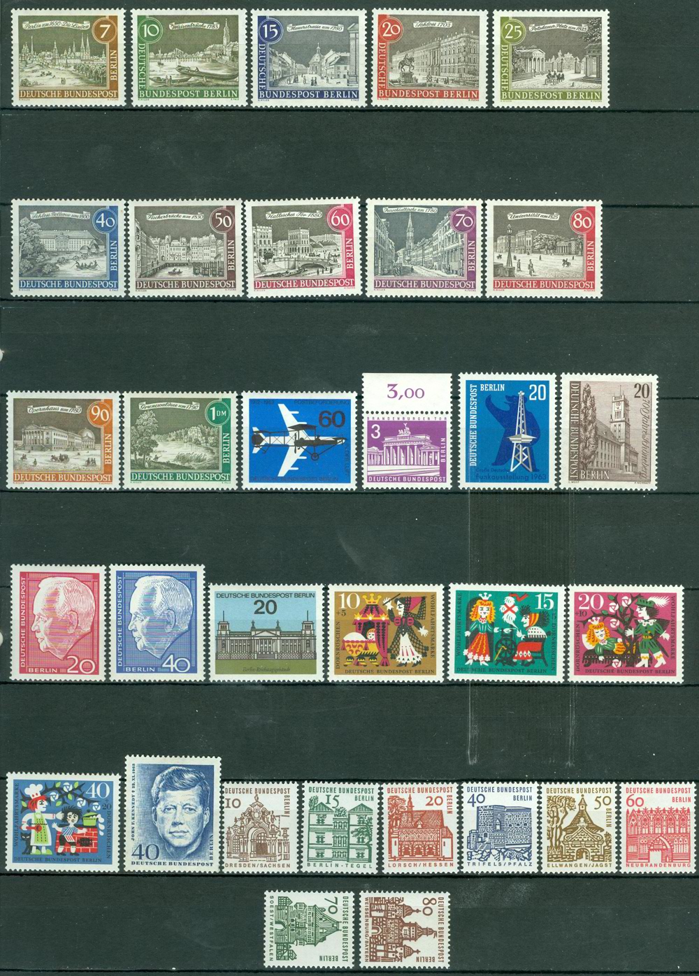 Berlin postfrisch ohne Falz, Jahrgänge 1962 bis einschl. 1966 komplett mit allen Hauptnummern