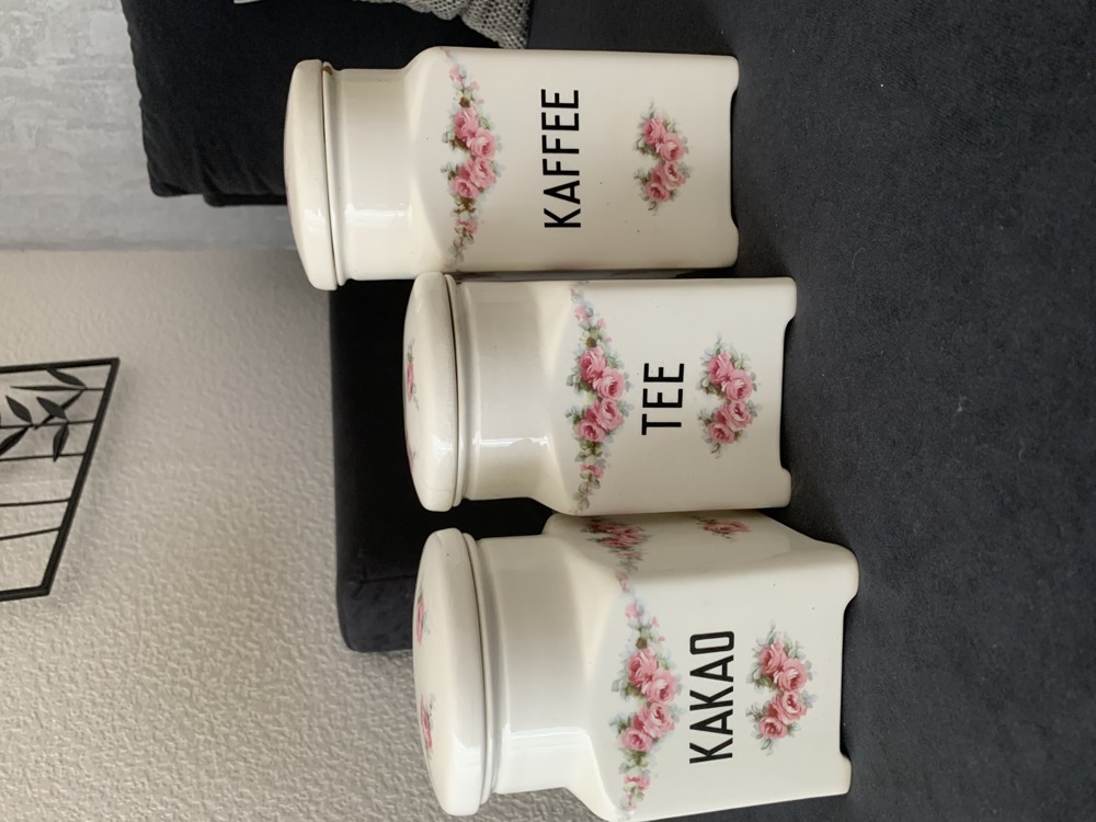 Antike Max Roesler Vorratsdosen=Kakao, Tee und Kaffee