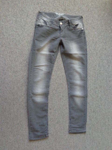 Vintage - Jeans, Hose, Size 32, ca. Gr. 38? bzw. ca. Gr. M?, Low Waist, grau