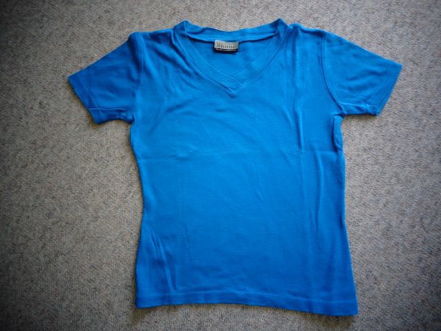 Damen - Vintage - Shirt, T-Shirt, Gr. 36 bzw. ca. Gr. S, V-Ausschnitt, türkis, Clockhouse, 4,50 Euro