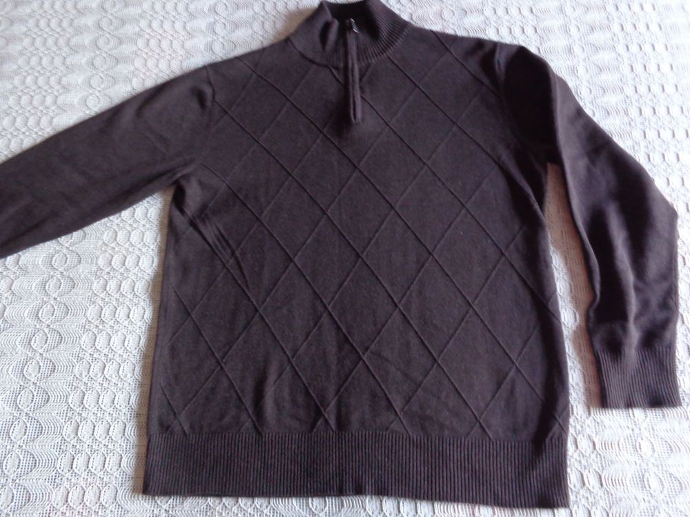 Vintage - Pullover, Feinstrick, Herren, Gr. L, dunkelbraun, RV, Westbury