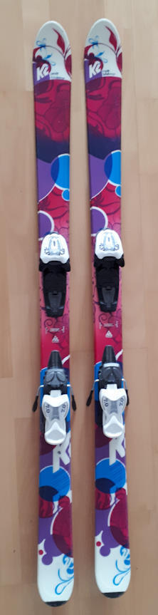  Jugendski K2 140cm mit Marker Bindung und Stöcken 100cm