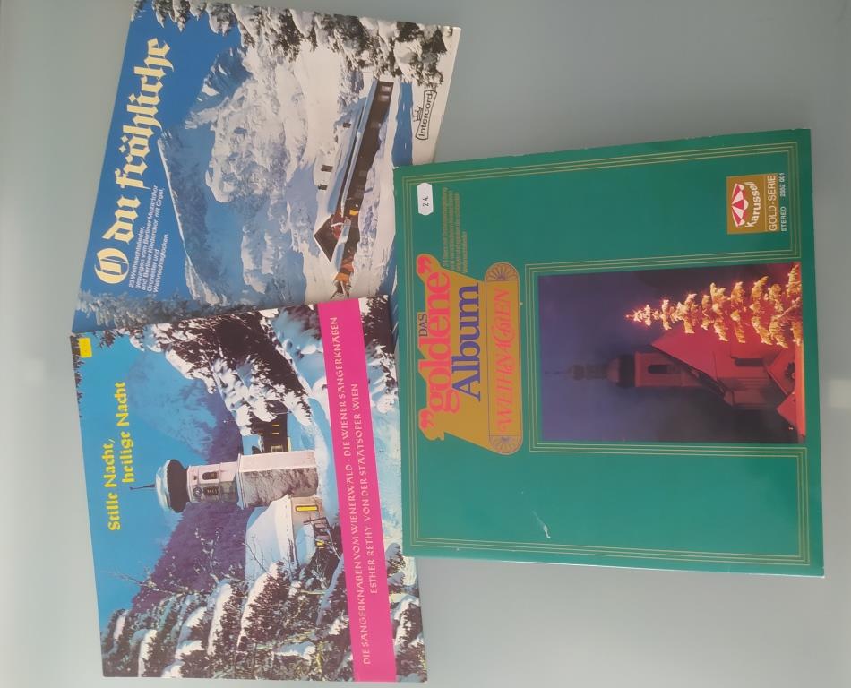 Schallplatten LP, mit Weihnachtslieder 2 Alben, 1 Doppelalbum