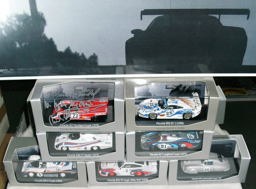  Porsche Le Mans History Set 356 911 917 935 936 956 993 handsigniert Minichamps OVP 1:43