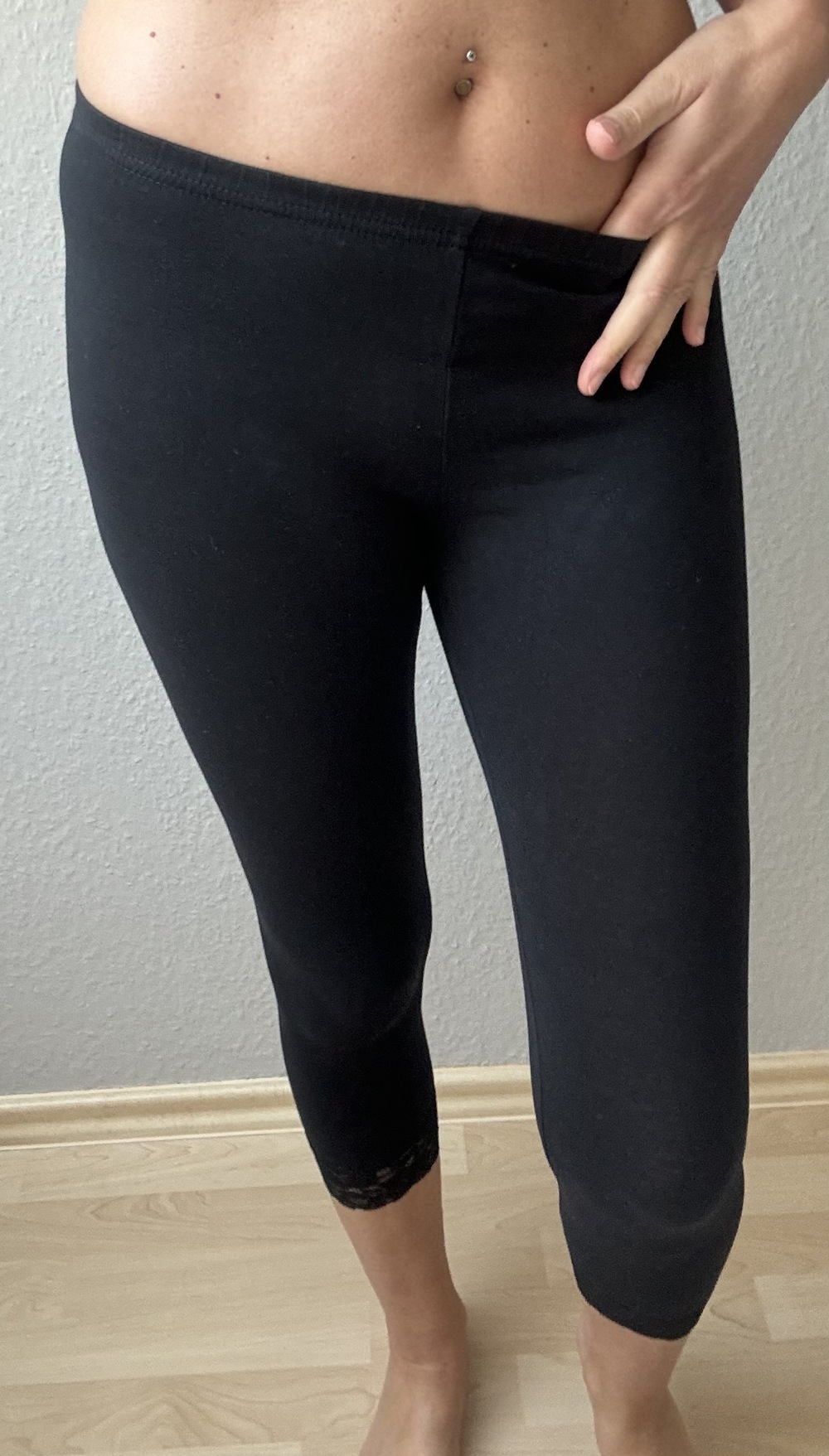 meine dufte getragene schwarze 3 4 Leggins 