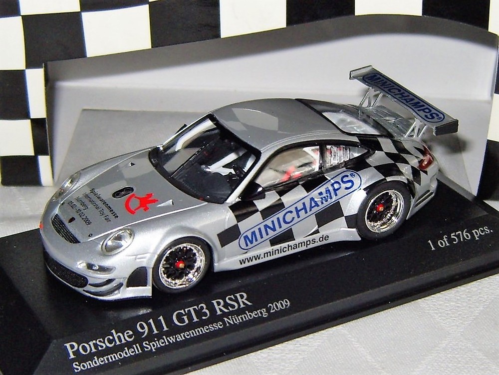  Porsche 911GT3 RSR 997 Promo Modell Spielwarenmesse Toy Fair 2009 Minichamps OVP 1:43