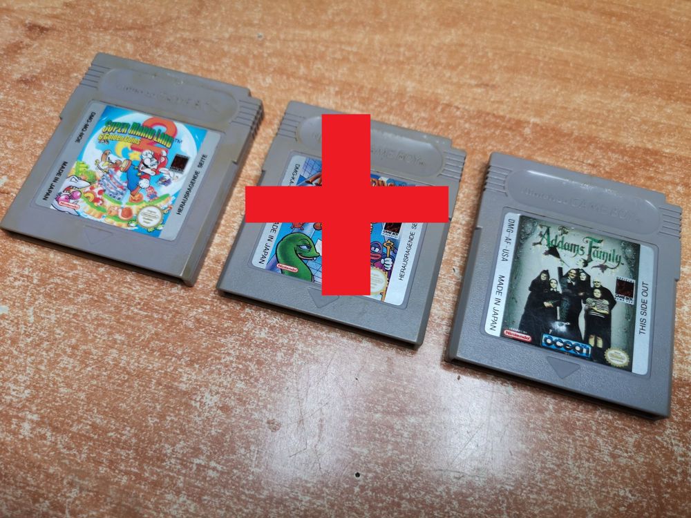 2x Game Boy Module Super Mario Land 2, Kid Icarus, Addams Family