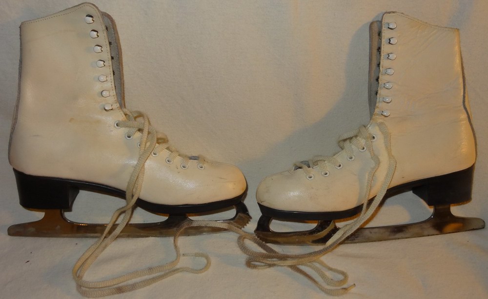 SK Primex Schlittschuhe Gr. 37 weiß Echtleder älter wenig benutzt, gut erhalten nostalgisch Vintage