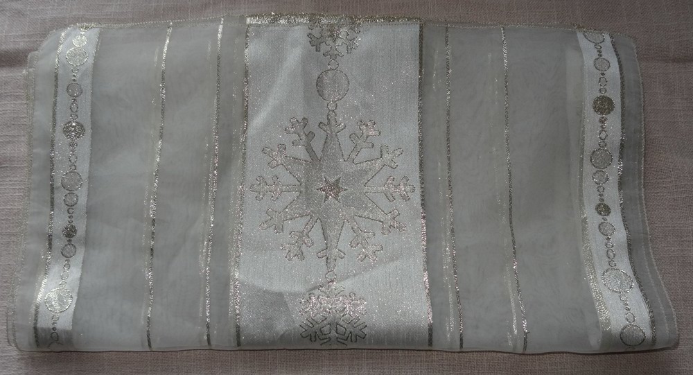 TWL Tischdecke Weihnachtsdecke Tischläufer Polyester goldfarben145x49 Dekoration festlich einwandfre