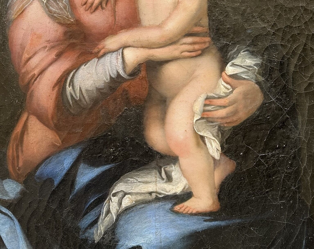 18. Jahrhundert. Italienische Schule Madonna und Kind alter Meister antikes Ölgemälde