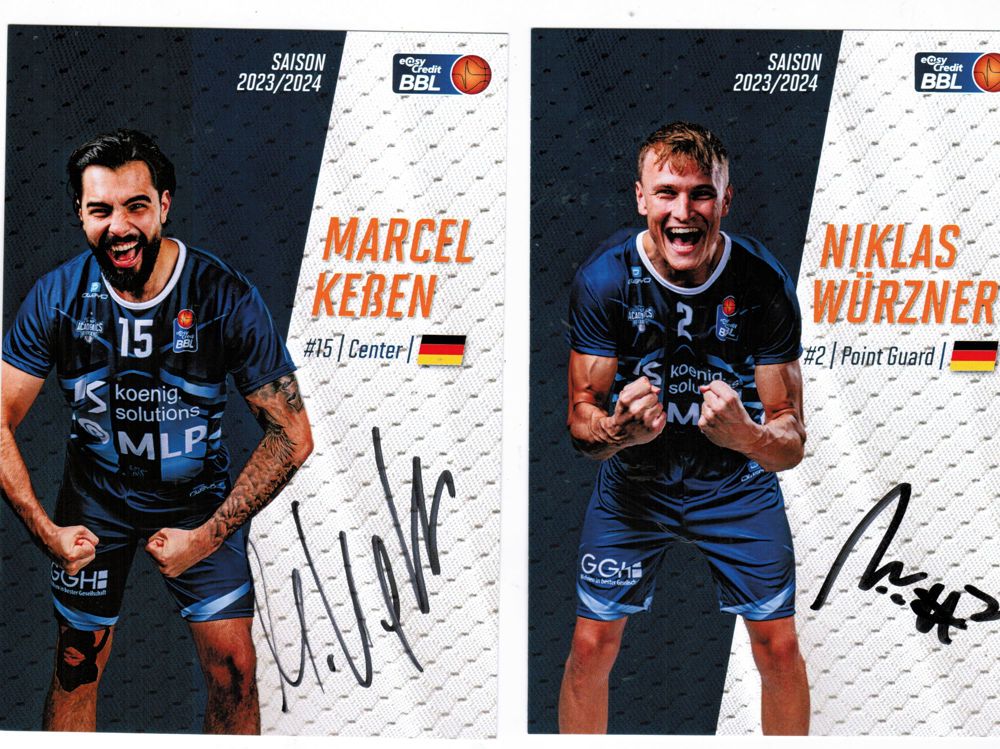 Niklas Würzner, Marcel Keßen, - Basketballspieler Autogramme.(T171)