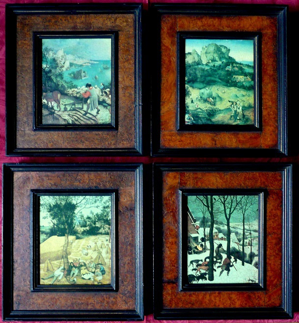 4 edle Kunstreproduktionen von Brueghel