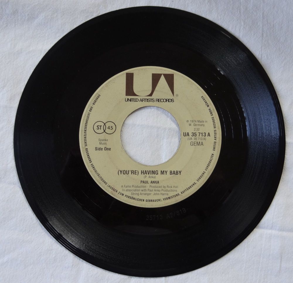 B Single oH PAUL ANKA Papa (YOU RE) HAVING MY BABY UAR 35713 A 1974 Schallplatte Oldie Vinyl