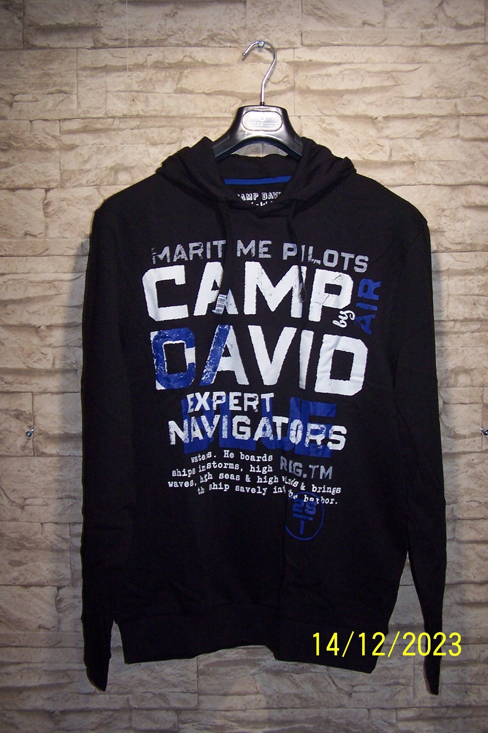  Neuer Camp David Kapuzenpullis Hoodies Farbe Schwarz Grösse XL 