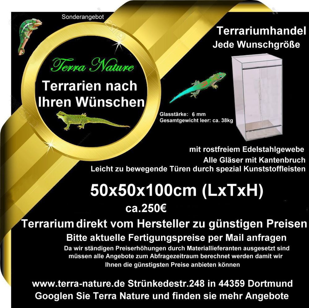 Terrarium : 100x60x120 cm, (LxTxH)