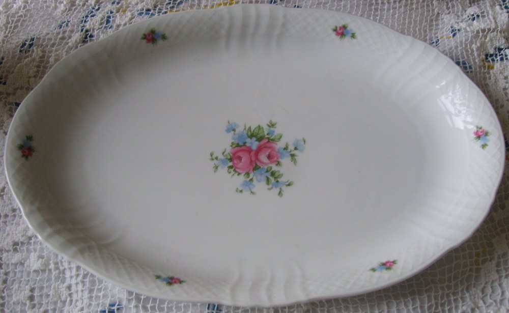 C Seltmann WEIDEN E.34 Servierplatte weises Porzellan 31 x 21cm gut erhalten Fleischplatte alt 
