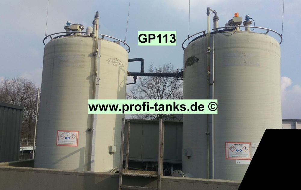 P113 gebrauchter 15800L PVC-GF-Tank Lagertank Flachboden Wassertank Futtermitteltank Rapsoeltank
