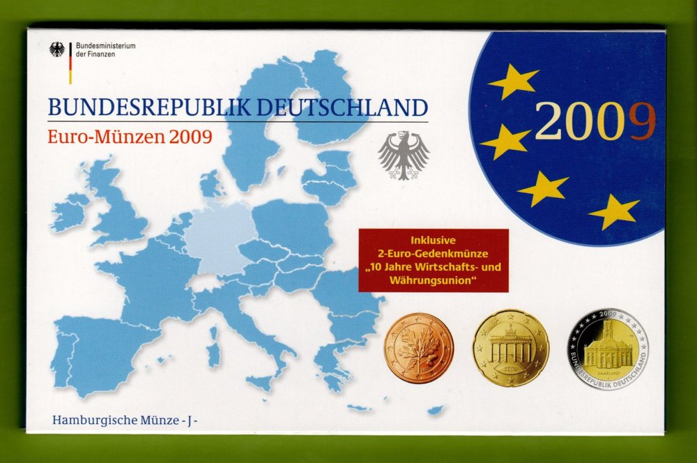 Original KMS 2009 PP VfS  J  Hamburg Deutschland Euro Währungsunion