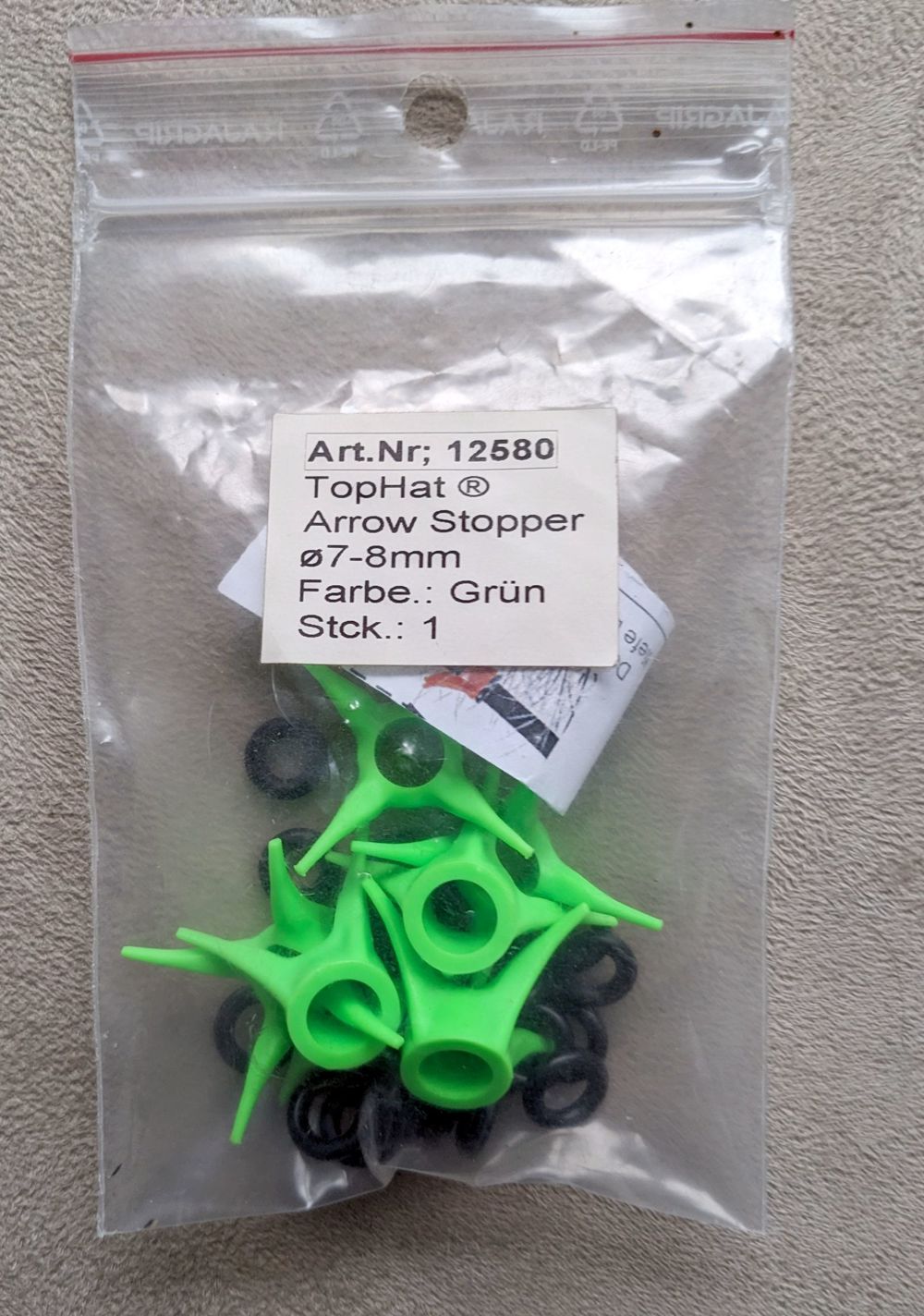 TopHat Arrow Stopper 7-8mm Grün (6Stück Pack) Art 12580
