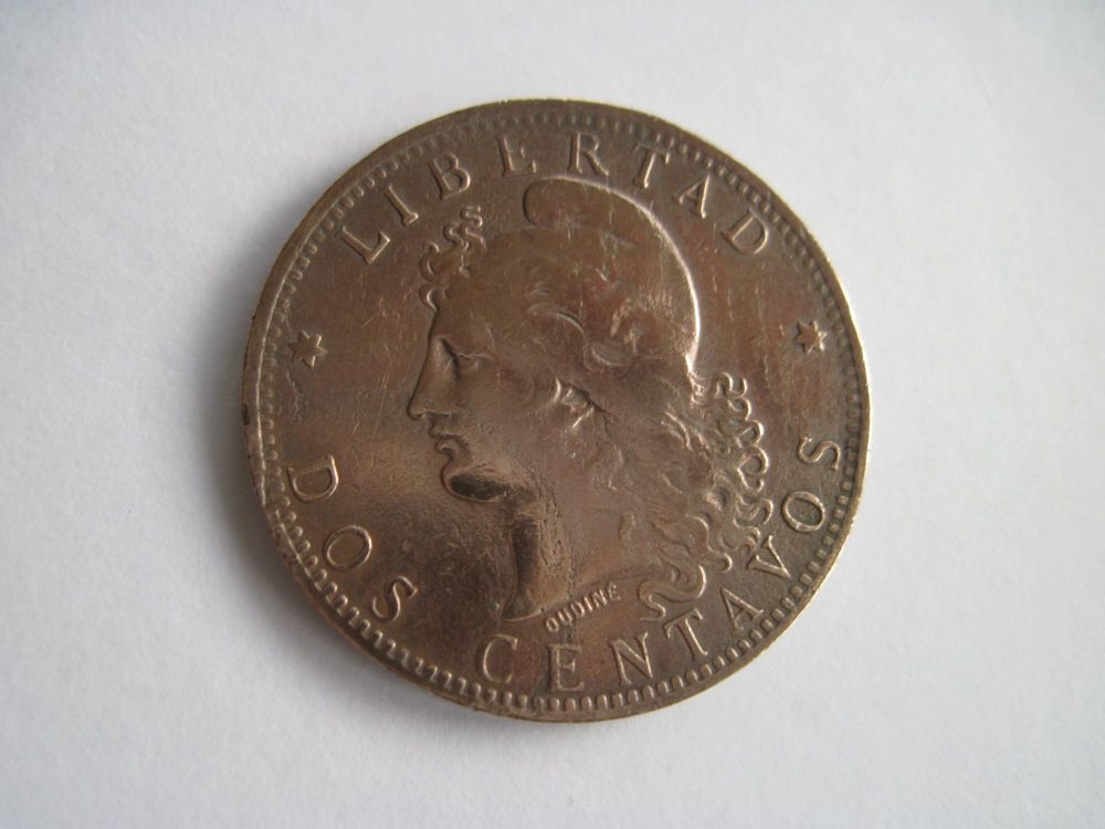 xxxxAntike Münze 2 Centavos 1882 Libertad, Repulica Argentina, Bronze, SEHR SELTEN !!