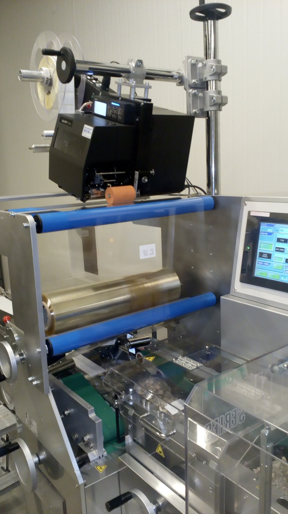 Direkt auf Folie EtikettierDruck-Spendesystem auf Omori Foliermaschine für alle Gemüse Verpackungen