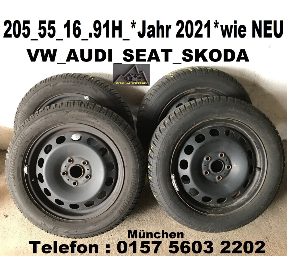 Wie Neu 205 -55 R16.  SKODA-VW-AUDI-SEAT Winterreifen
