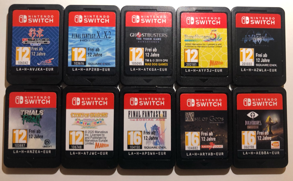 Nintendo Switch Spiele von meiner Sammlung