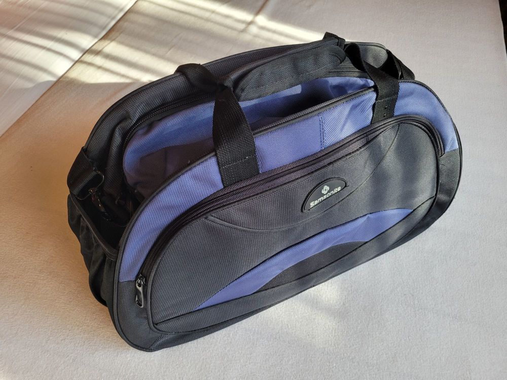 Samsonite Reisetasche neuwertig Tasche mit Tragegurt schwarz blau
