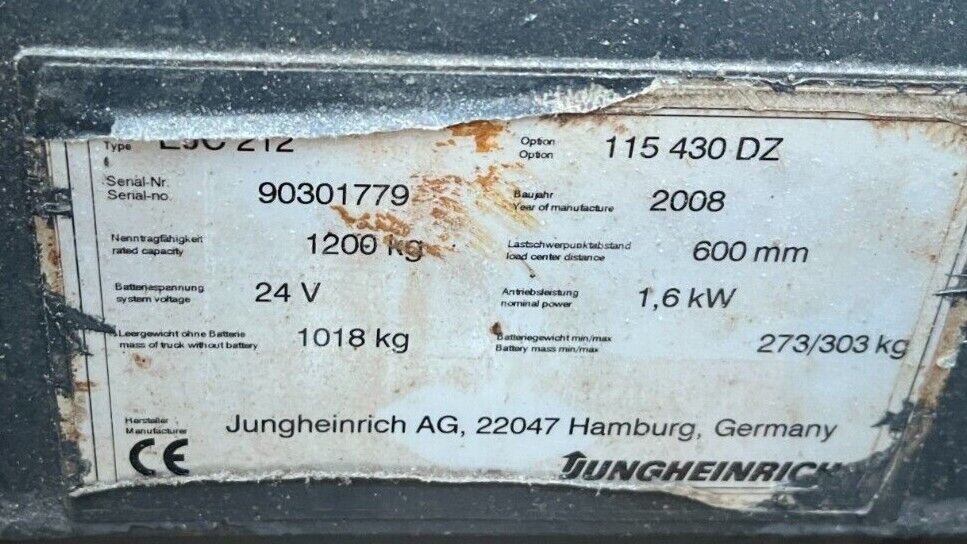 Jungheinrich EJC 212 Elektro Hochhubwagen Stapler Elektrohubwagen