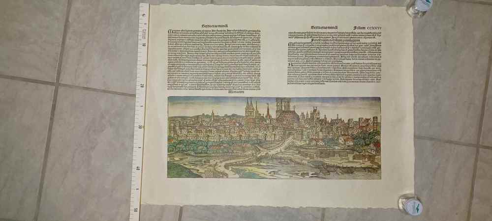 Stadtbild Monacum München Bütten-Papier Handgeschöpft