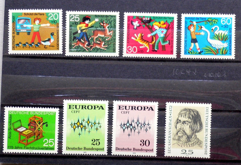 Briefmarken: BRD 1972-1973  Einzelmarken und Sätze