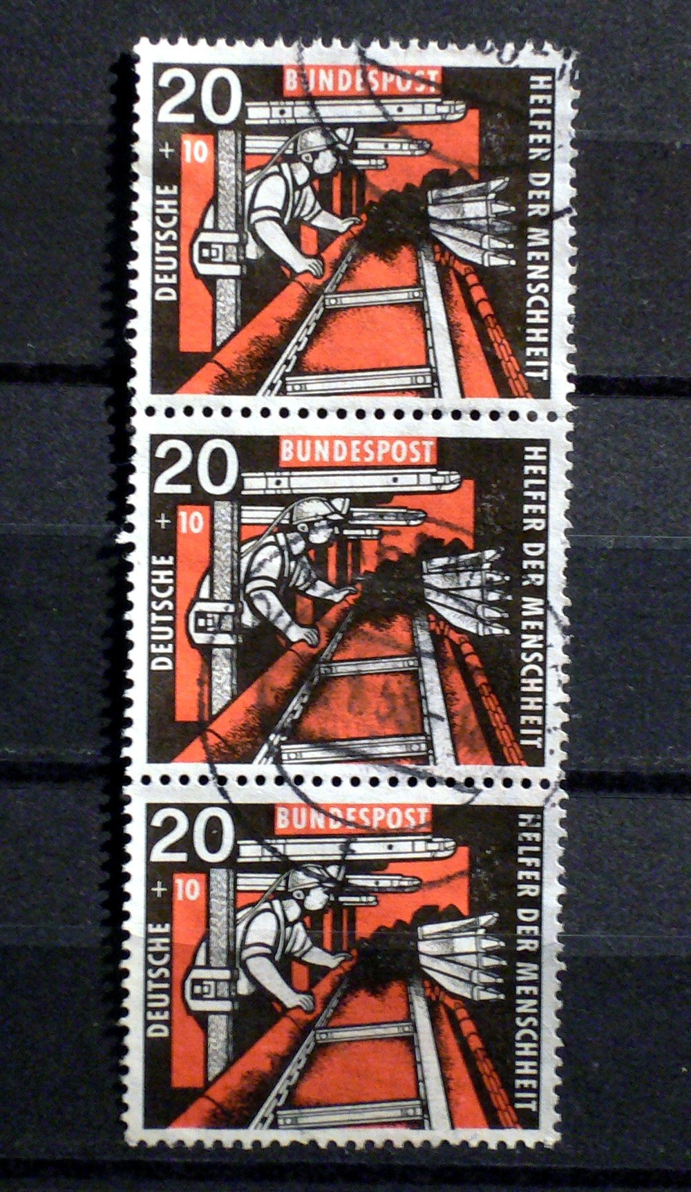 Briefmarken: BRD 1957  1.10. Wohlfahrt Kohlebergbau
