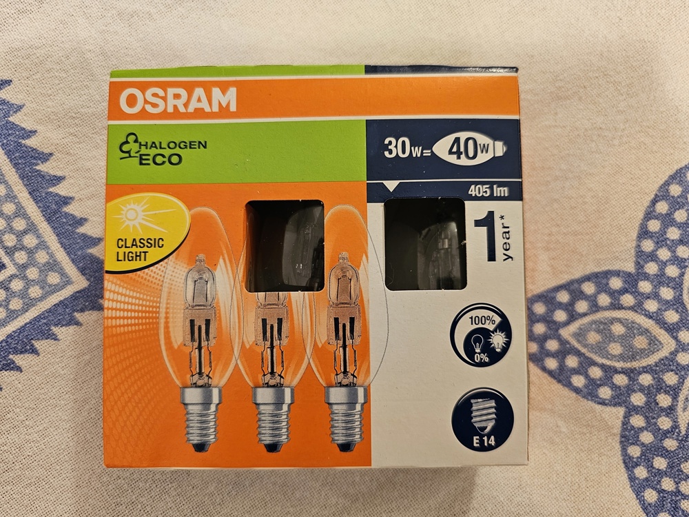 Halogen- Glühbirnen Osram E14 ohne Elektrosmog