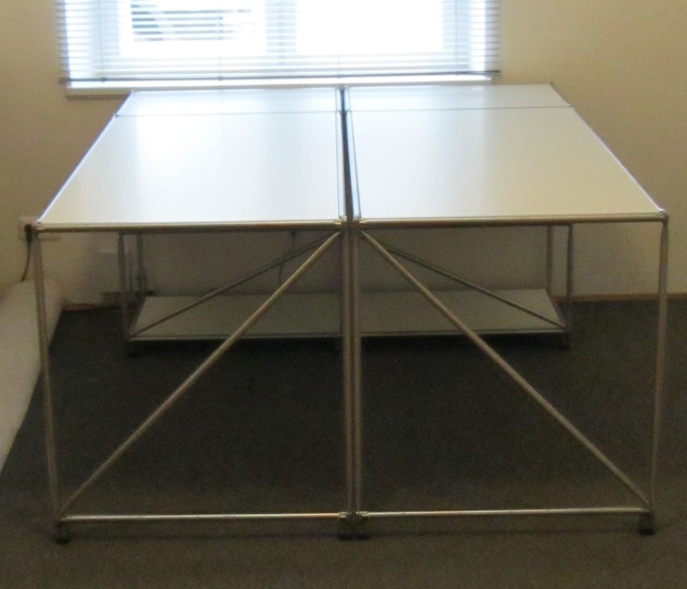 Zwei Bürotische, weiß, Desktop Easy von System 180, BHT 1830 x 780 x 720 mm