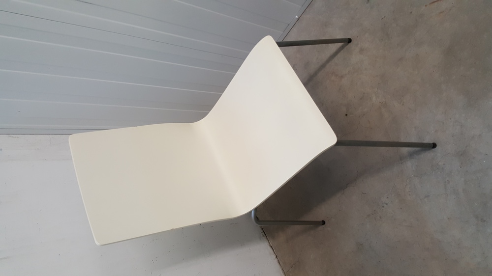 IKEA Besucherstühle Stahl-Holz-weiß