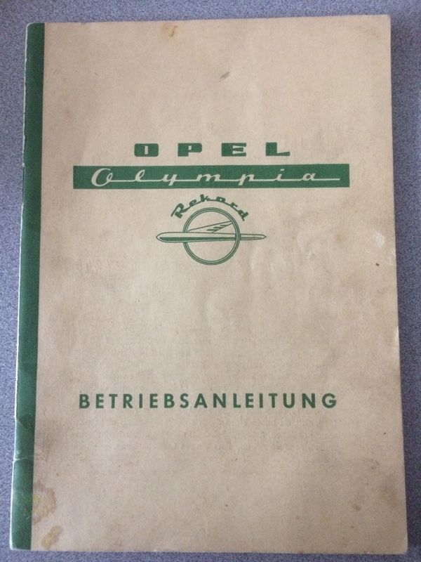 Betriebsanleitung OPEL Olympia 1954