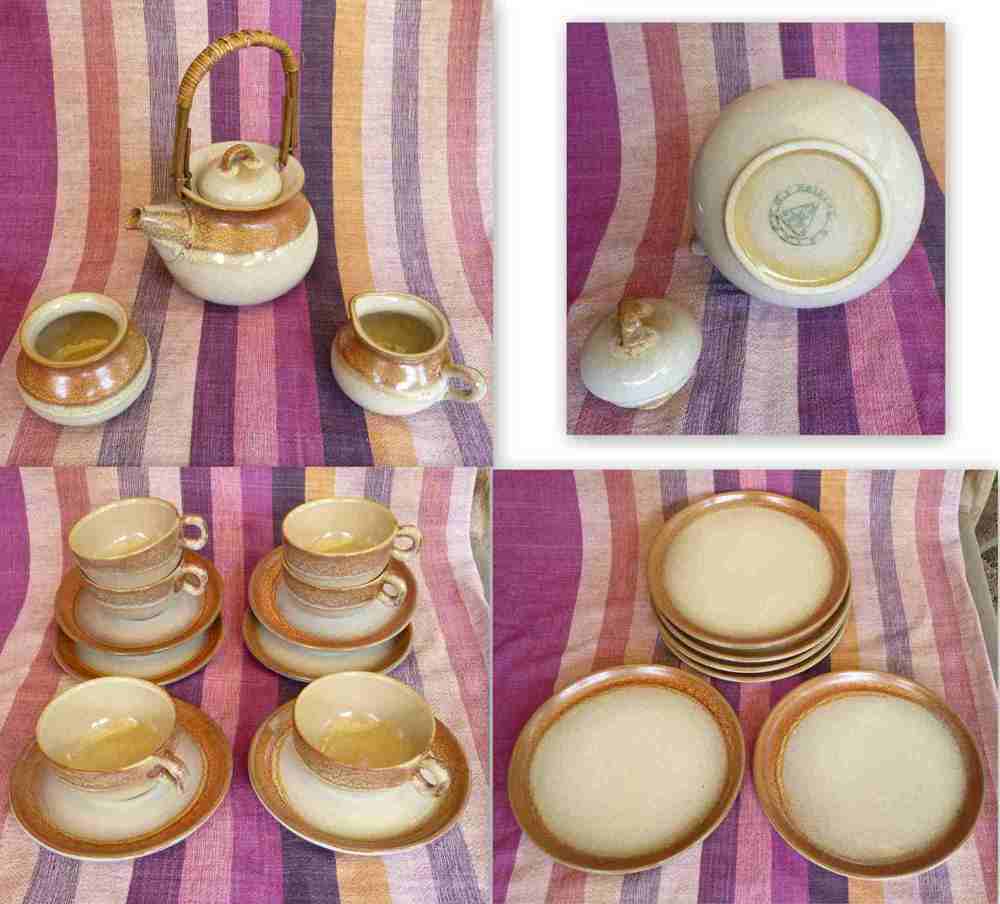Teeservice aus Keramik (6-teilig) + Stövchen - sehr guter Zustand