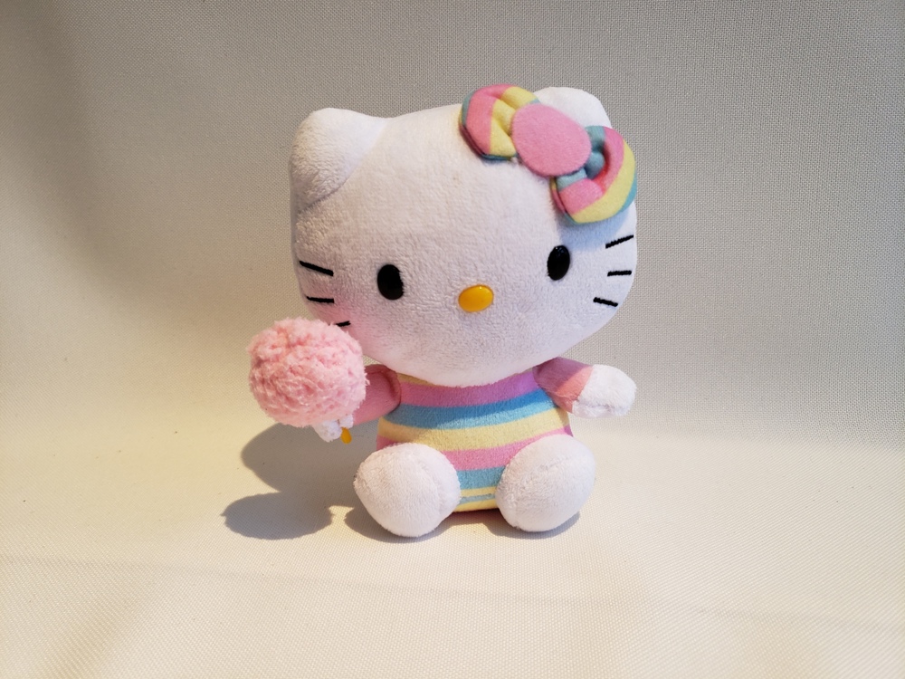 Hello Kitty mit Lolli 15 cm Plüschtier TY Beanie Babies Stofftier TOP unbespielt